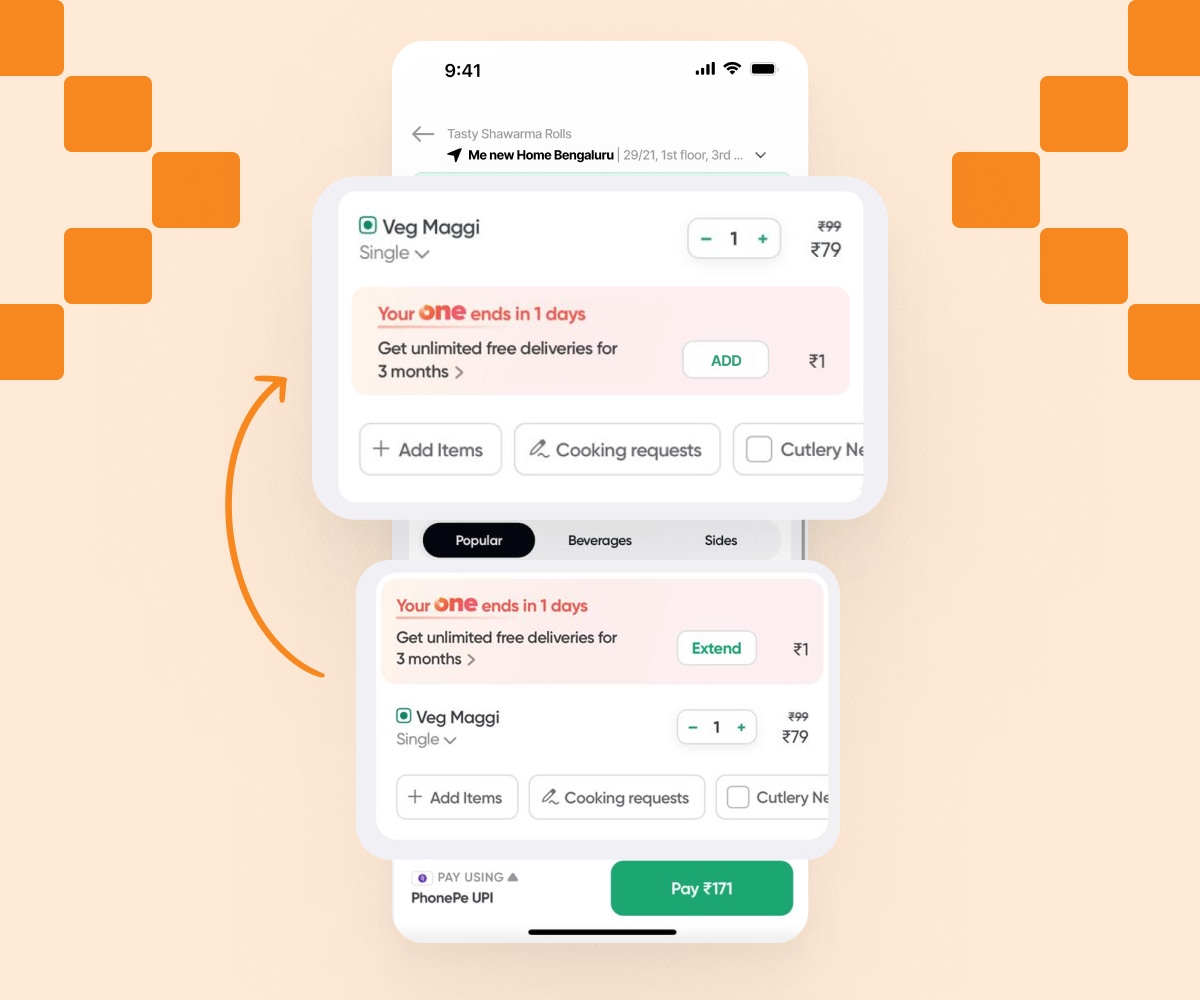 Cart UI Redesign Comparison