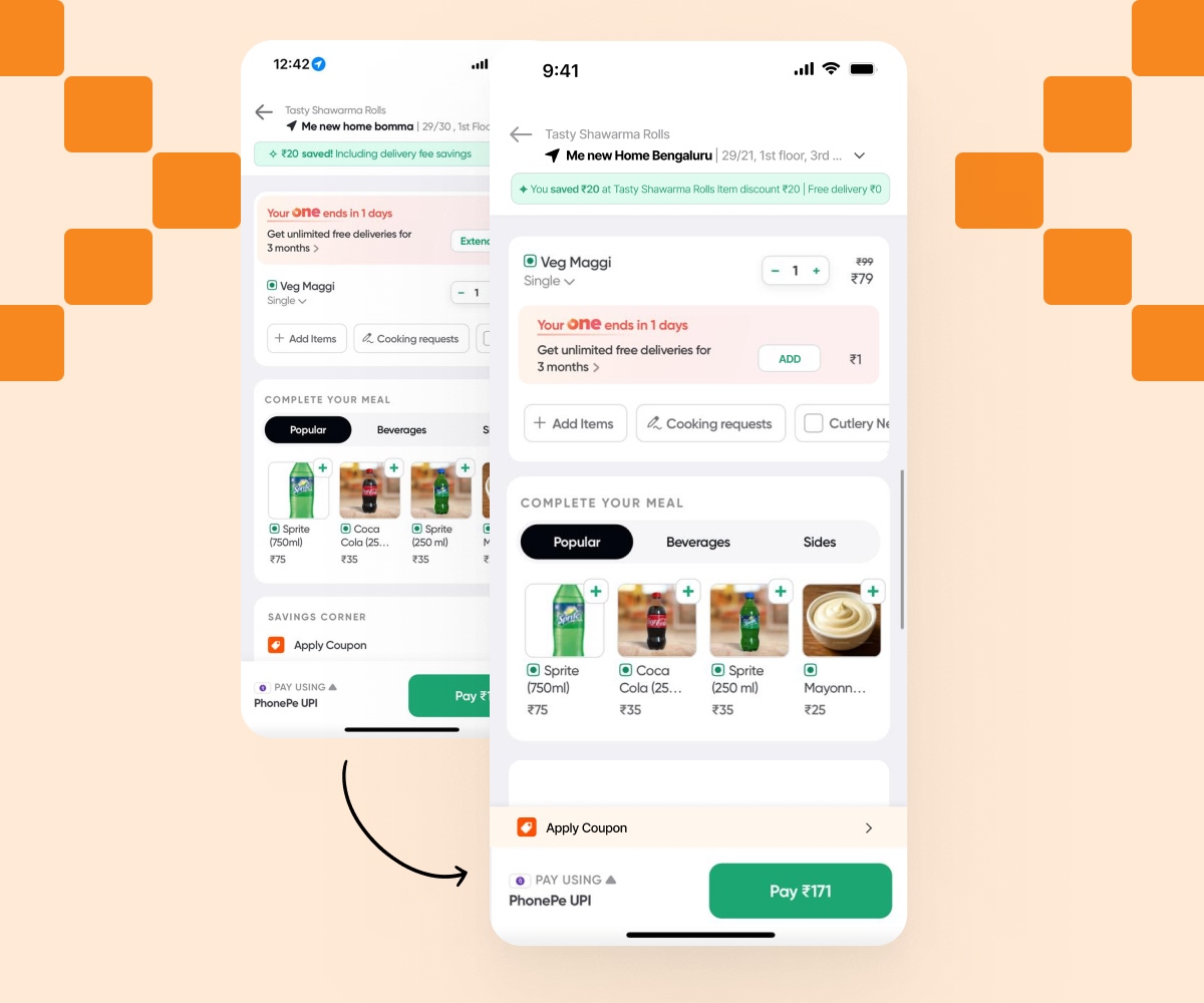 Coupon UI Redesign Comparison